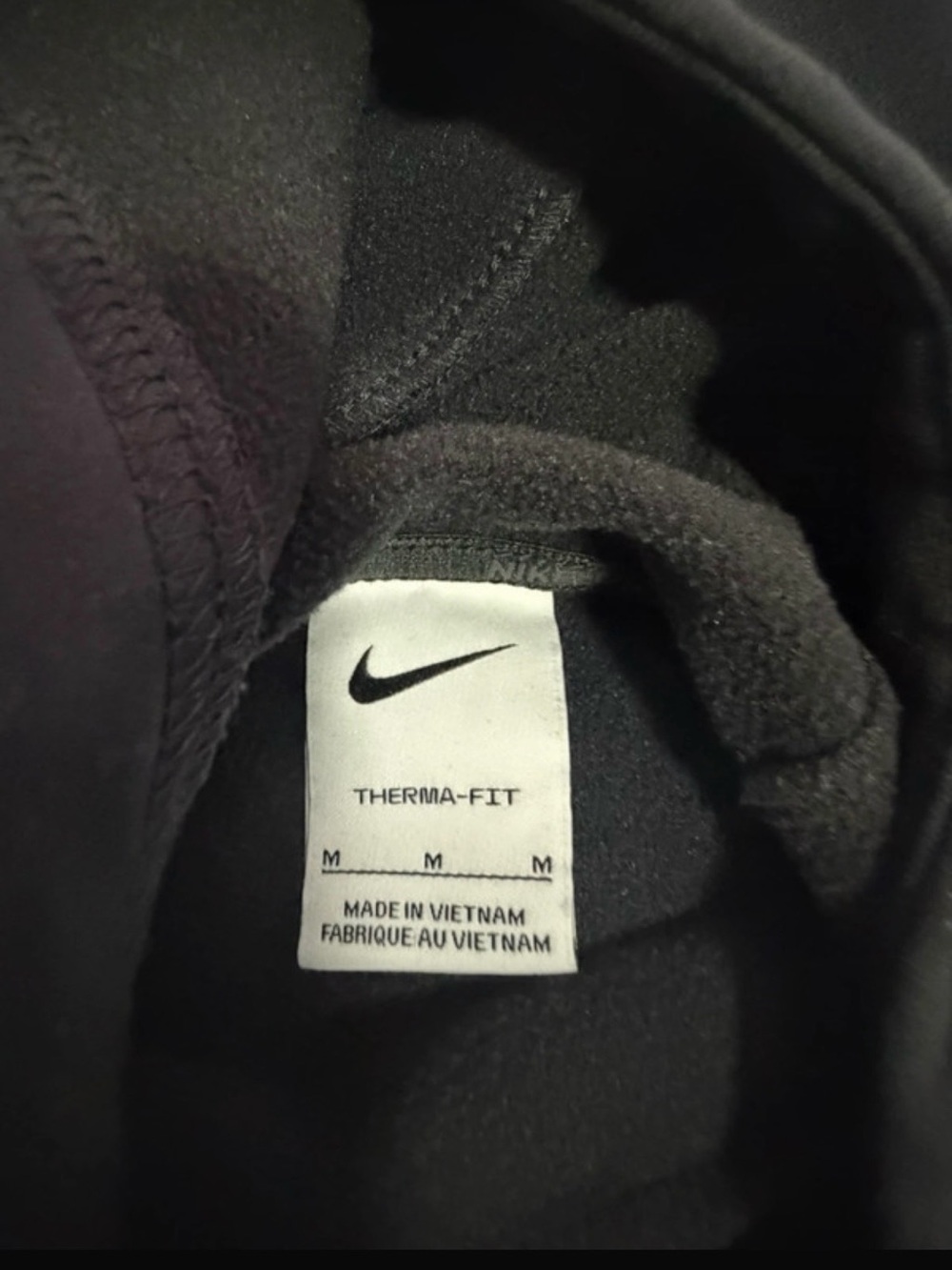 Nike Black Hoodie with White Swoosh Logo - Picture 2 of 3